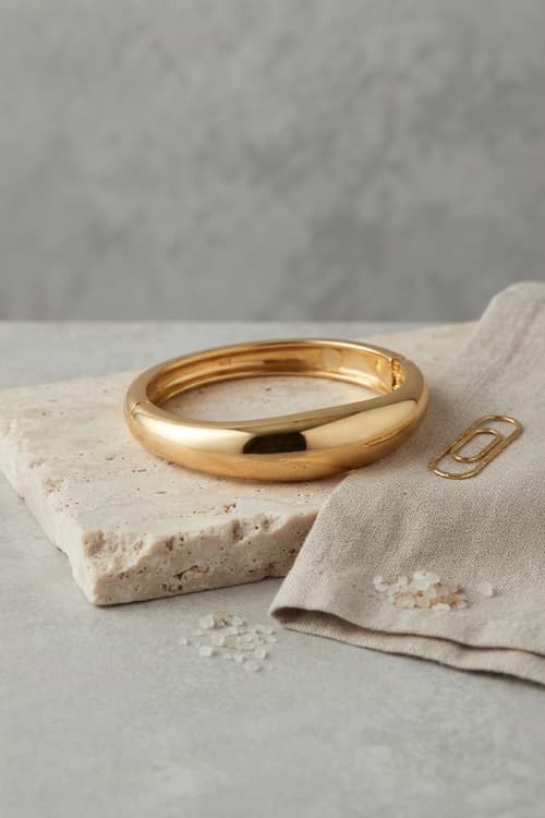 Gold Renk Çelik Bombe Model Vintage Kelepçe Bilezik